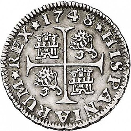 half Real Reverse Image minted in SPAIN in 1748PJ (1746-59  -  FERNANDO VI)  - The Coin Database