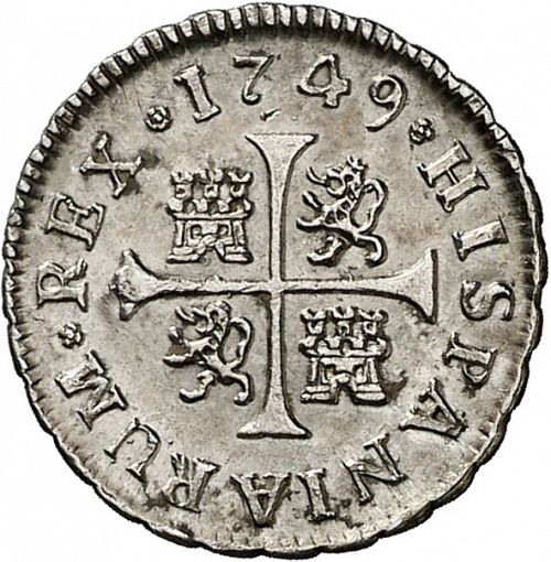half Real Reverse Image minted in SPAIN in 1749JB (1746-59  -  FERNANDO VI)  - The Coin Database