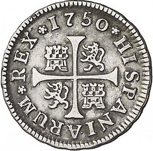 half Real Reverse Image minted in SPAIN in 1750JB (1746-59  -  FERNANDO VI)  - The Coin Database