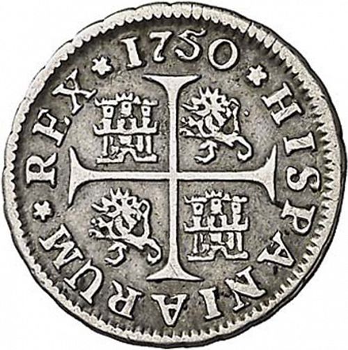 half Real Reverse Image minted in SPAIN in 1750PJ (1746-59  -  FERNANDO VI)  - The Coin Database