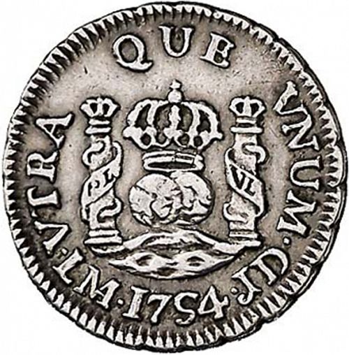 half Real Reverse Image minted in SPAIN in 1754JD (1746-59  -  FERNANDO VI)  - The Coin Database