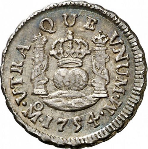 half Real Reverse Image minted in SPAIN in 1754M (1746-59  -  FERNANDO VI)  - The Coin Database