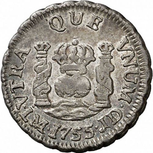 half Real Reverse Image minted in SPAIN in 1755JD (1746-59  -  FERNANDO VI)  - The Coin Database