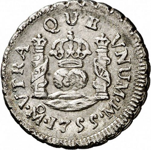 half Real Reverse Image minted in SPAIN in 1755M (1746-59  -  FERNANDO VI)  - The Coin Database