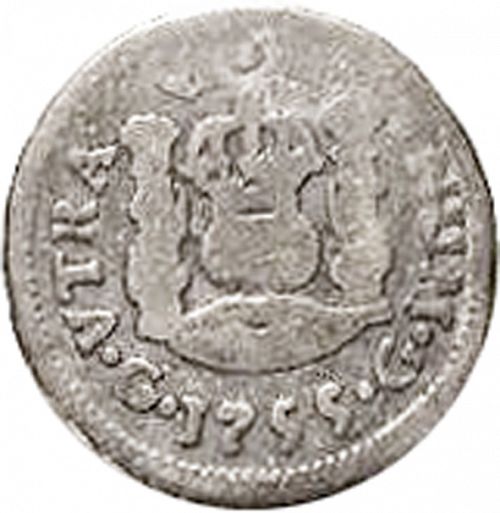 half Real Reverse Image minted in SPAIN in 1755 (1746-59  -  FERNANDO VI)  - The Coin Database