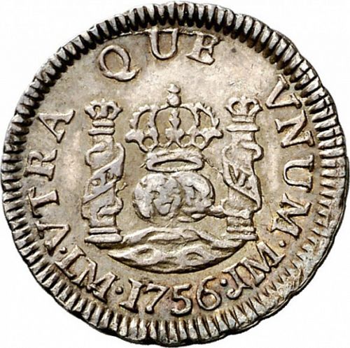 half Real Reverse Image minted in SPAIN in 1756JM (1746-59  -  FERNANDO VI)  - The Coin Database