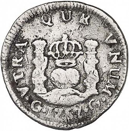 half Real Reverse Image minted in SPAIN in 1757 (1746-59  -  FERNANDO VI)  - The Coin Database