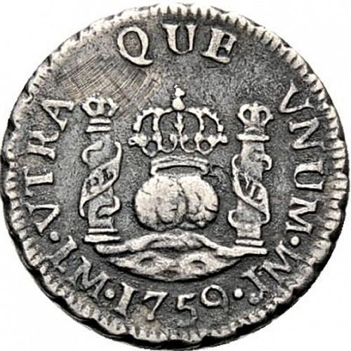 half Real Reverse Image minted in SPAIN in 1759JM (1746-59  -  FERNANDO VI)  - The Coin Database