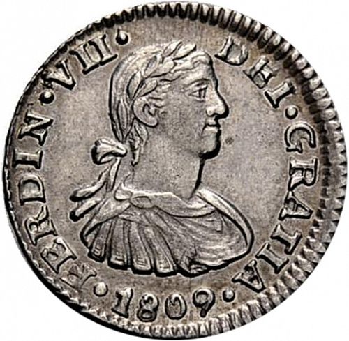 half Real Obverse Image minted in SPAIN in 1809TH (1808-33  -  FERNANDO VII)  - The Coin Database