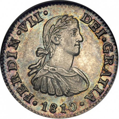 half Real Obverse Image minted in SPAIN in 1810TH (1808-33  -  FERNANDO VII)  - The Coin Database