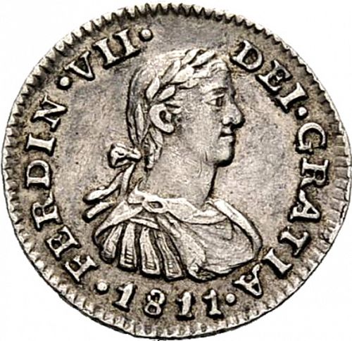 half Real Obverse Image minted in SPAIN in 1811HJ (1808-33  -  FERNANDO VII)  - The Coin Database