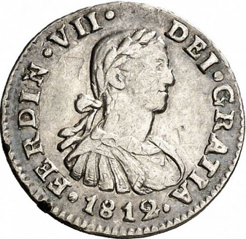half Real Obverse Image minted in SPAIN in 1812HJ (1808-33  -  FERNANDO VII)  - The Coin Database