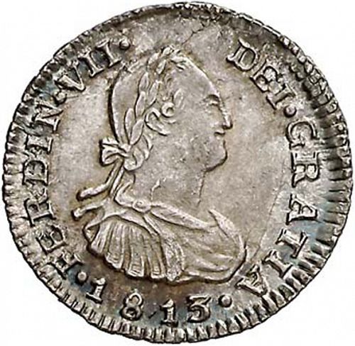 half Real Obverse Image minted in SPAIN in 1813FJ (1808-33  -  FERNANDO VII)  - The Coin Database