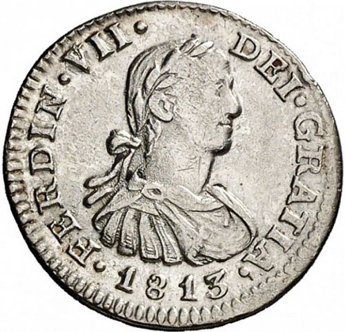 half Real Obverse Image minted in SPAIN in 1813HJ (1808-33  -  FERNANDO VII)  - The Coin Database