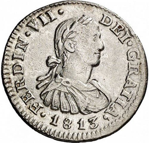 half Real Obverse Image minted in SPAIN in 1813HJ (1808-33  -  FERNANDO VII)  - The Coin Database