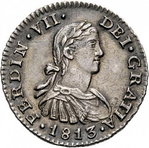 half Real Obverse Image minted in SPAIN in 1813JJ (1808-33  -  FERNANDO VII)  - The Coin Database