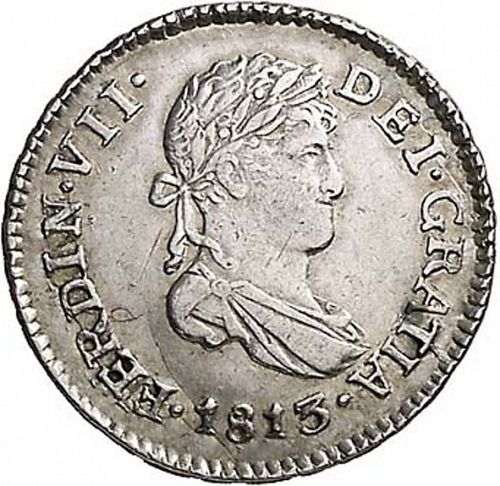 half Real Obverse Image minted in SPAIN in 1813M (1808-33  -  FERNANDO VII)  - The Coin Database