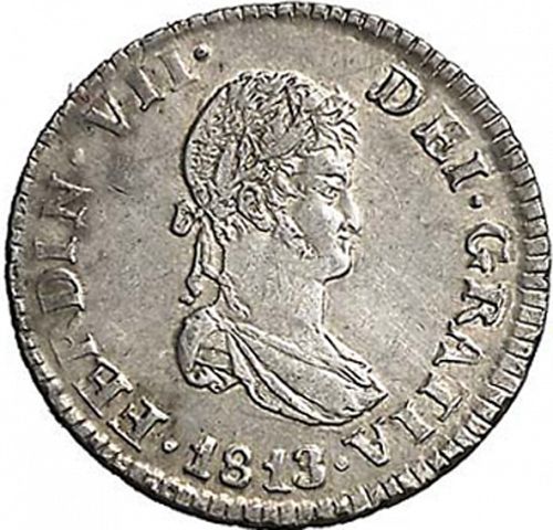 half Real Obverse Image minted in SPAIN in 1813SF (1808-33  -  FERNANDO VII)  - The Coin Database