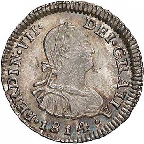 half Real Obverse Image minted in SPAIN in 1814FJ (1808-33  -  FERNANDO VII)  - The Coin Database