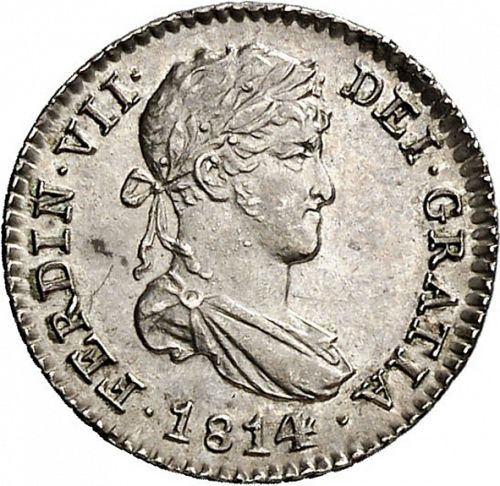 half Real Obverse Image minted in SPAIN in 1814GJ (1808-33  -  FERNANDO VII)  - The Coin Database