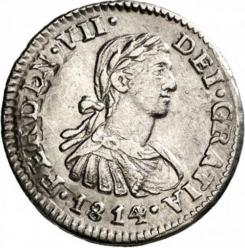 half Real Obverse Image minted in SPAIN in 1814JJ (1808-33  -  FERNANDO VII)  - The Coin Database