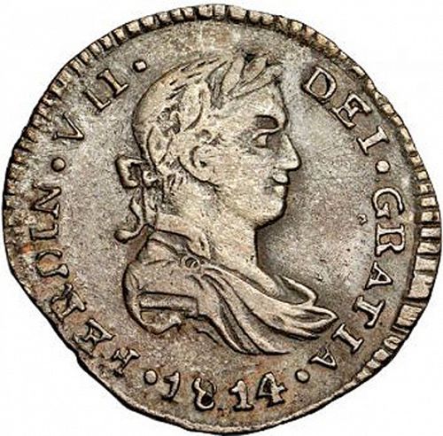 half Real Obverse Image minted in SPAIN in 1814MR (1808-33  -  FERNANDO VII)  - The Coin Database