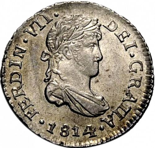 half Real Obverse Image minted in SPAIN in 1814M (1808-33  -  FERNANDO VII)  - The Coin Database