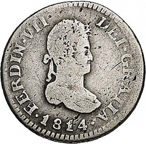 half Real Obverse Image minted in SPAIN in 1814SF (1808-33  -  FERNANDO VII)  - The Coin Database