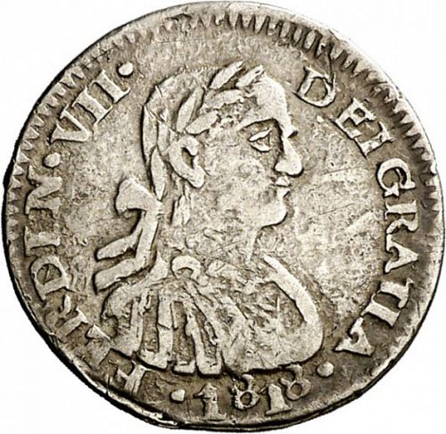 half Real Obverse Image minted in SPAIN in 1815AG (1808-33  -  FERNANDO VII)  - The Coin Database
