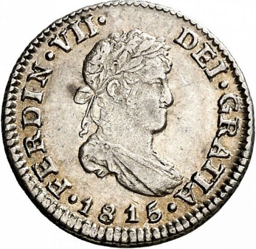half Real Obverse Image minted in SPAIN in 1815JJ (1808-33  -  FERNANDO VII)  - The Coin Database