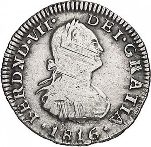 half Real Obverse Image minted in SPAIN in 1816FJ (1808-33  -  FERNANDO VII)  - The Coin Database