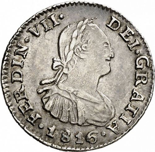 half Real Obverse Image minted in SPAIN in 1816FJ (1808-33  -  FERNANDO VII)  - The Coin Database