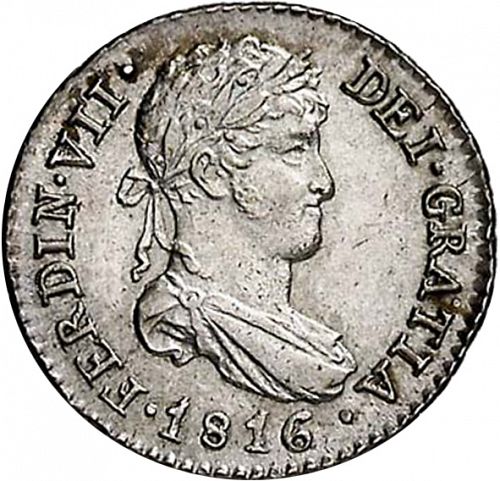 half Real Obverse Image minted in SPAIN in 1816GJ (1808-33  -  FERNANDO VII)  - The Coin Database