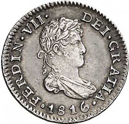 half Real Obverse Image minted in SPAIN in 1816JJ (1808-33  -  FERNANDO VII)  - The Coin Database