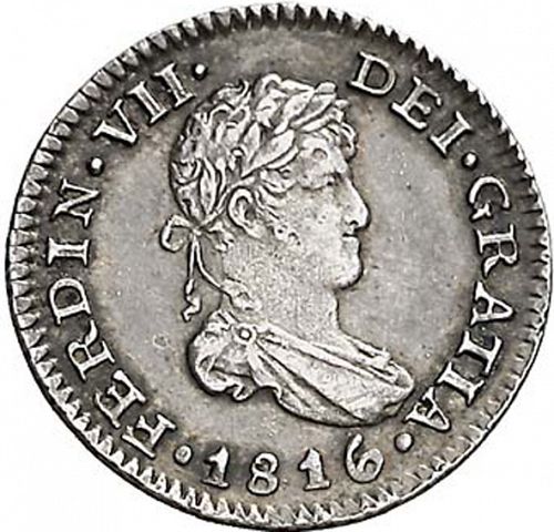 half Real Obverse Image minted in SPAIN in 1816JJ (1808-33  -  FERNANDO VII)  - The Coin Database