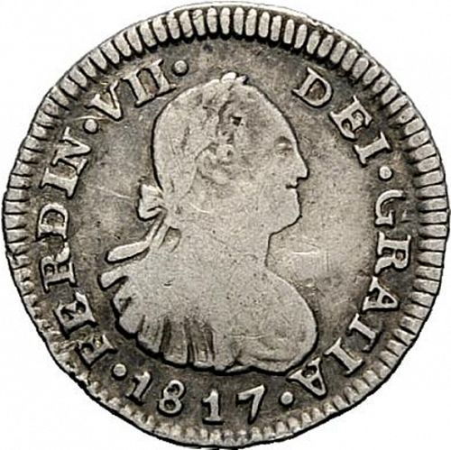 half Real Obverse Image minted in SPAIN in 1817FD (1808-33  -  FERNANDO VII)  - The Coin Database
