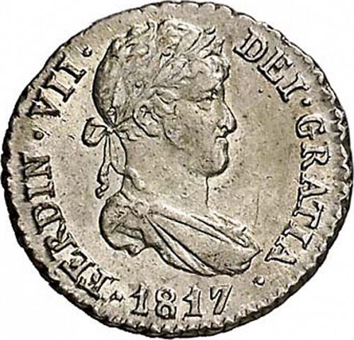 half Real Obverse Image minted in SPAIN in 1817GJ (1808-33  -  FERNANDO VII)  - The Coin Database