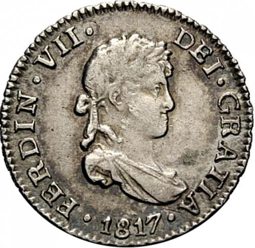 half Real Obverse Image minted in SPAIN in 1817PJ (1808-33  -  FERNANDO VII)  - The Coin Database