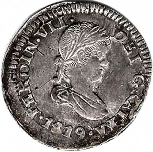 half Real Obverse Image minted in SPAIN in 1819AG (1808-33  -  FERNANDO VII)  - The Coin Database