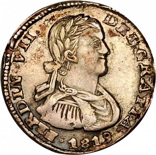 half Real Obverse Image minted in SPAIN in 1819AG (1808-33  -  FERNANDO VII)  - The Coin Database