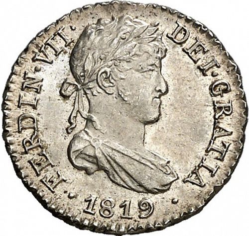 half Real Obverse Image minted in SPAIN in 1819GJ (1808-33  -  FERNANDO VII)  - The Coin Database