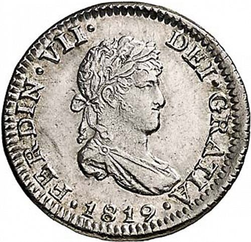 half Real Obverse Image minted in SPAIN in 1819JJ (1808-33  -  FERNANDO VII)  - The Coin Database