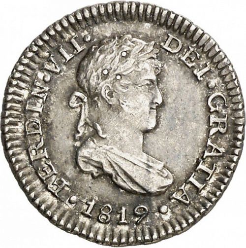 half Real Obverse Image minted in SPAIN in 1819JP (1808-33  -  FERNANDO VII)  - The Coin Database