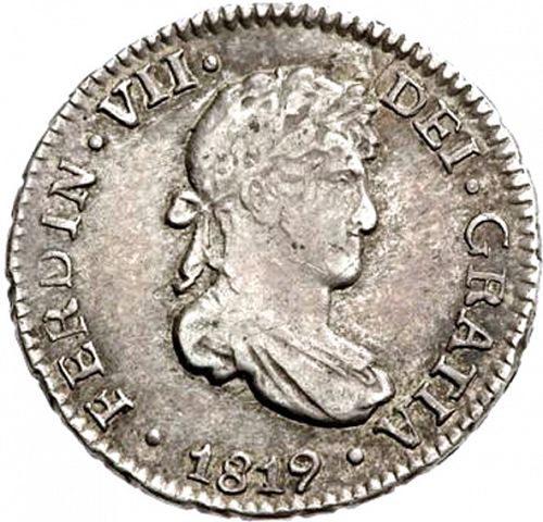 half Real Obverse Image minted in SPAIN in 1819PJ (1808-33  -  FERNANDO VII)  - The Coin Database