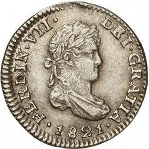 half Real Obverse Image minted in SPAIN in 1821JJ (1808-33  -  FERNANDO VII)  - The Coin Database