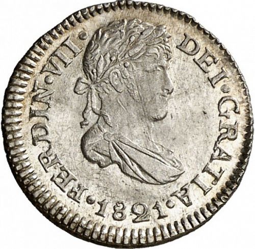 half Real Obverse Image minted in SPAIN in 1821M (1808-33  -  FERNANDO VII)  - The Coin Database
