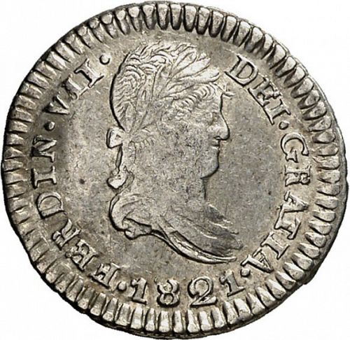 half Real Obverse Image minted in SPAIN in 1821RG (1808-33  -  FERNANDO VII)  - The Coin Database