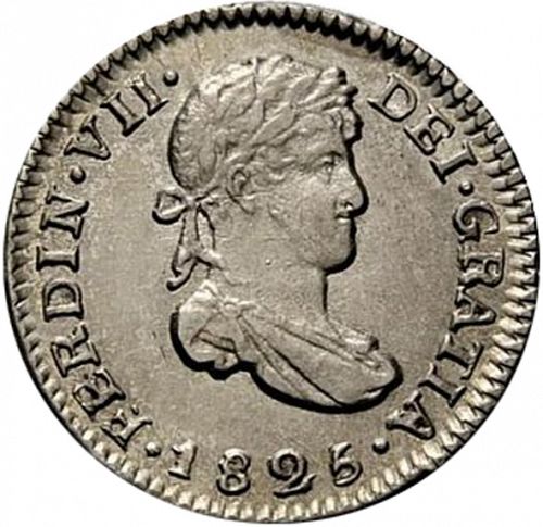half Real Obverse Image minted in SPAIN in 1825JL (1808-33  -  FERNANDO VII)  - The Coin Database