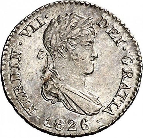 half Real Obverse Image minted in SPAIN in 1826AJ (1808-33  -  FERNANDO VII)  - The Coin Database