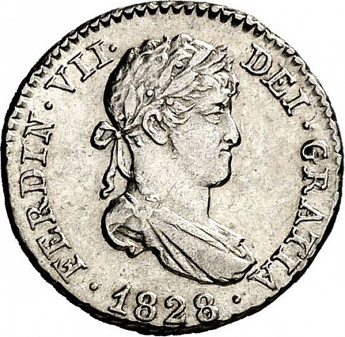 half Real Obverse Image minted in SPAIN in 1828AJ (1808-33  -  FERNANDO VII)  - The Coin Database